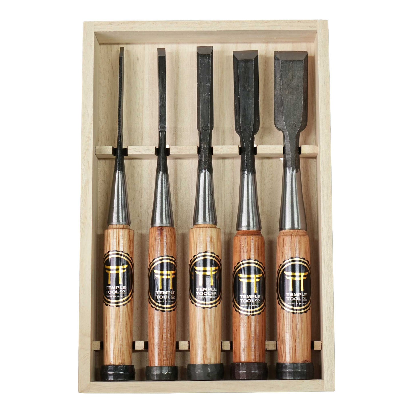 Japanese Bench Chisels Box Set (1", ¾", ½", ¼", ⅛")