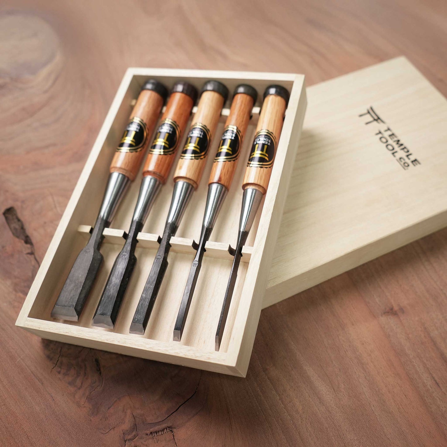 Japanese Bench Chisels Box Set (1", ¾", ½", ¼", ⅛")