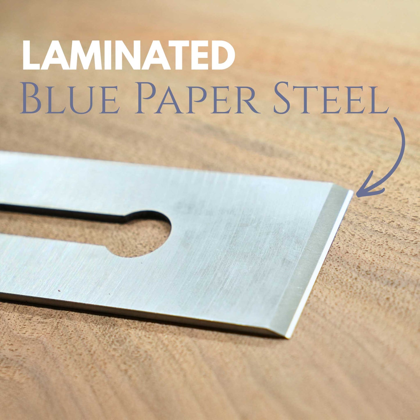 Replacement Plane Blade — Japanese Laminated Blue Paper Steel